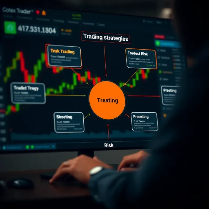 Diagram illustrating common trading strategies and risk management techniques used on Cotex Trader