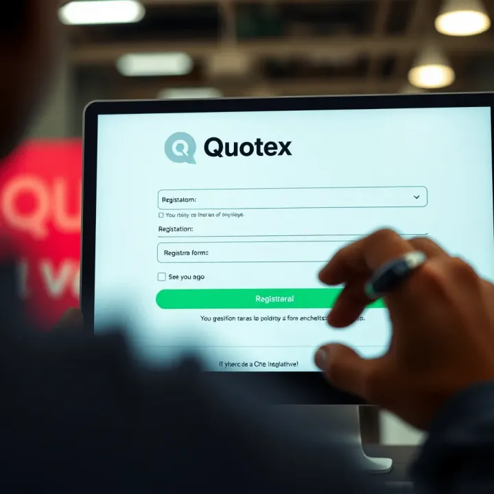 User filling out registration form on Quotex platform
