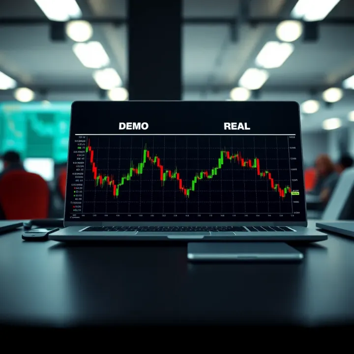 Comparison chart highlighting differences between demo and real trading accounts