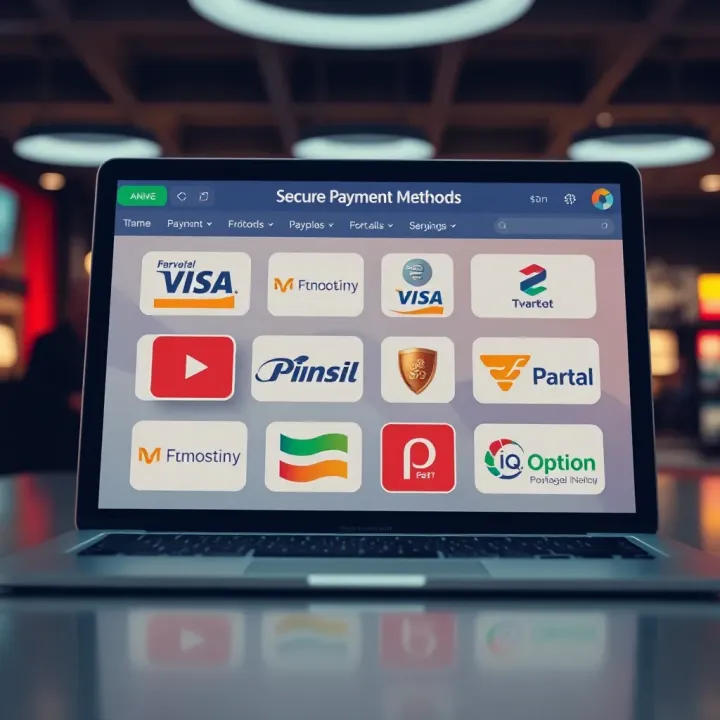Illustration showing secure online payment methods used on trading platforms