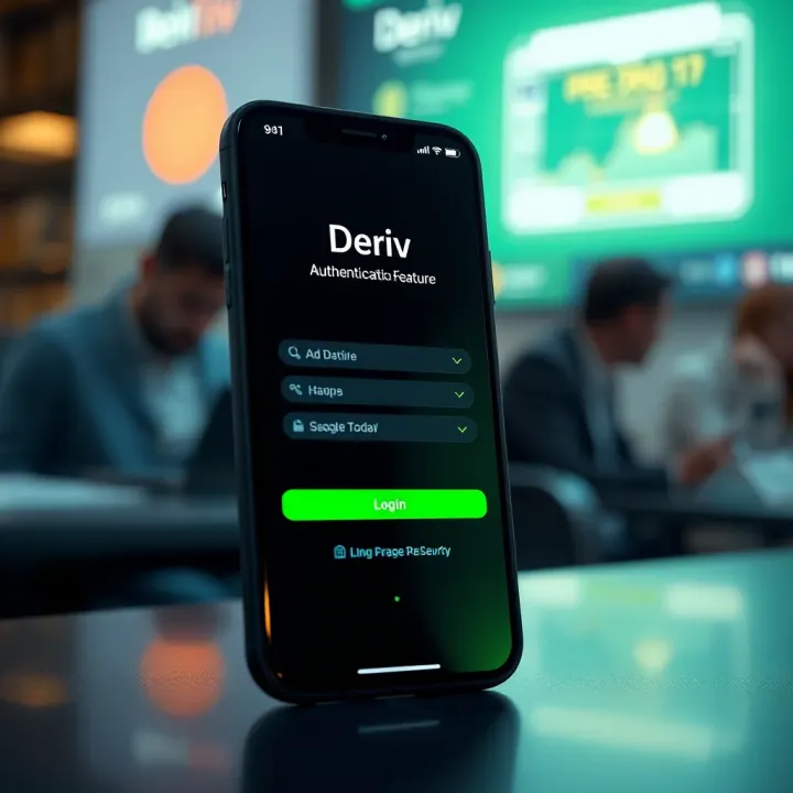 Secure login screen of the Deriv app showcasing authentication features for traders