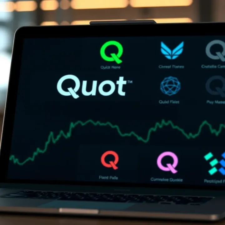 Quotex logo applied on various digital platforms demonstrating brand consistency and recognition
