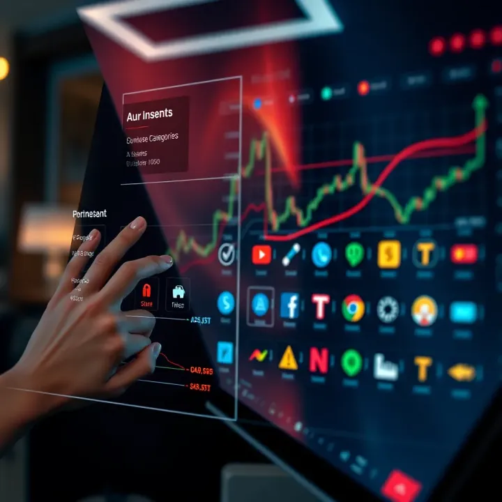 Graph showing diverse asset categories available for trading in an investment platform