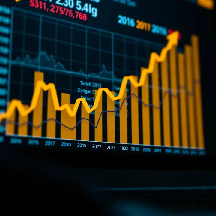 Graph showing financial growth trends influenced by Dominion Capital strategies