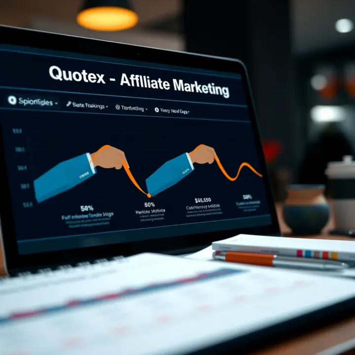 Graphic showcasing effective marketing channels and strategies for promoting Quotex affiliate links