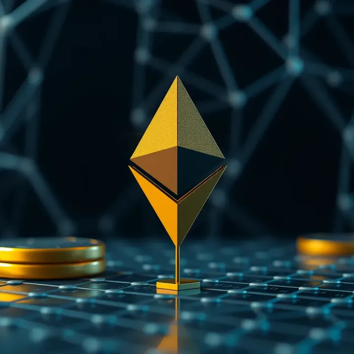 Visual representation of Ethereum blockchain technology and network updates