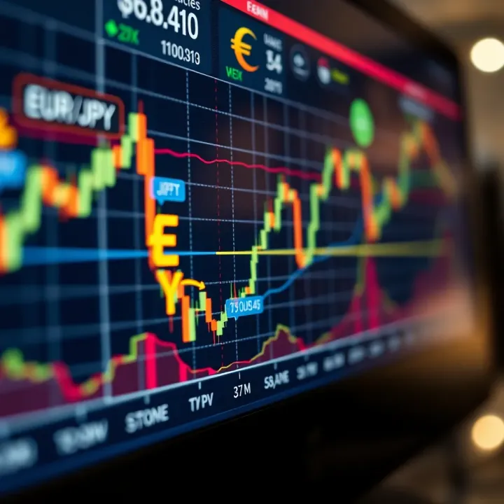 EUR JPY Exchange Rate Trend and Economic Indicators Graph showing the exchange rate trend of EUR JPY with economic indicators