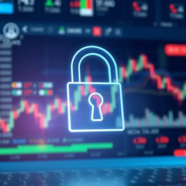Secure digital lock symbolizing online trading safety and data protection