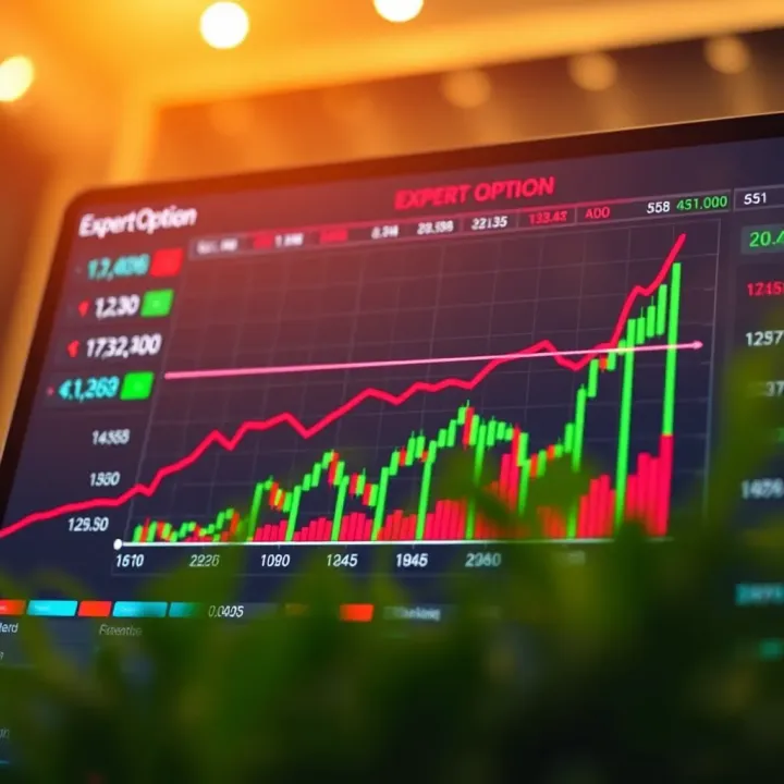 Graph showing financial growth and trading activities on digital platform