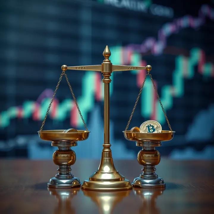 Balancing Advantages and Risks of Forex Bots Conceptual representation of Forex bot advantages and risks with a balance scale and currency symbols