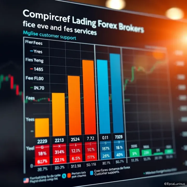 Comparison chart showing forex brokers with metrics for fees, platforms, and customer support