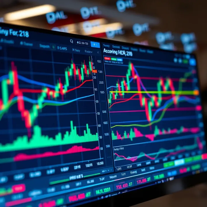 Forex trading platform interface showing charts and analytical tools