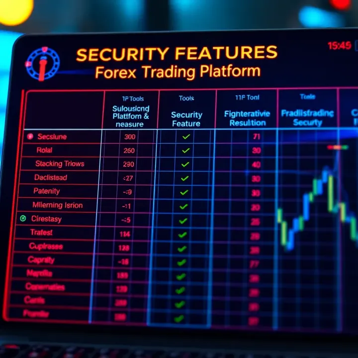 Comparison chart highlighting security measures and tools for forex trading platforms