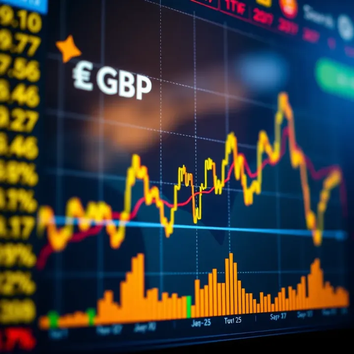 Chart displaying GBP to USD currency exchange trends and fluctuations