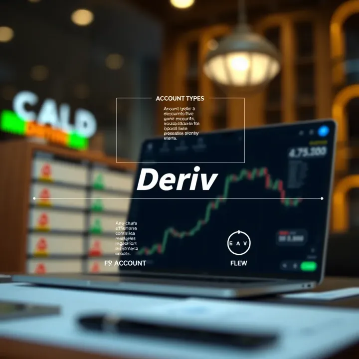 Account Types and Exclusive Features on Deriv Diagram illustrating different account types and unique trading features available on the Deriv platform