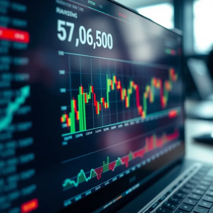 Graph depicting market trends and options trading data within IG Option
