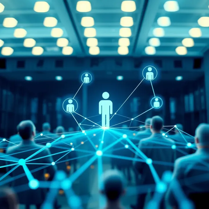 Conceptual graphic of digital affiliate network connecting users and platform