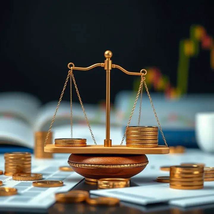 Conceptual illustration of financial risks and benefits associated with online investment brokers
