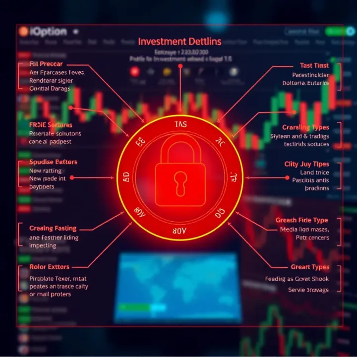 Visual representation of investment types and security features available on IQ Option platform