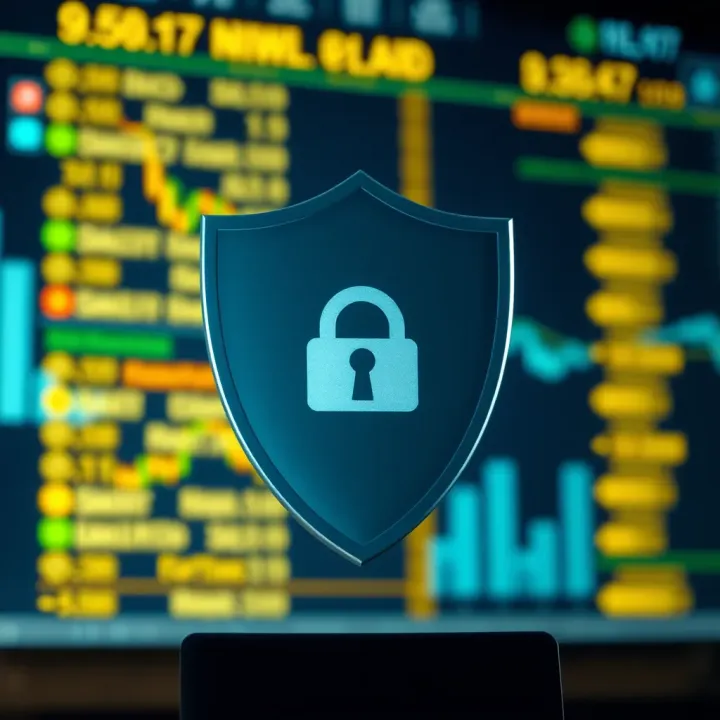 Security shield icon with digital background representing platform safety measures