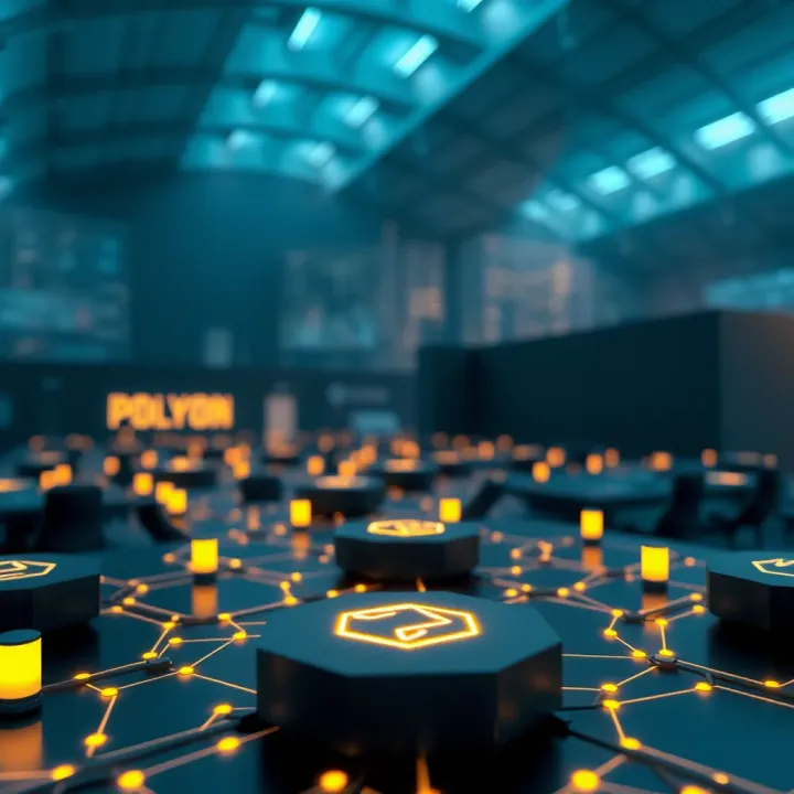 Conceptual visualization of future blockchain ecosystem with Polygon integration
