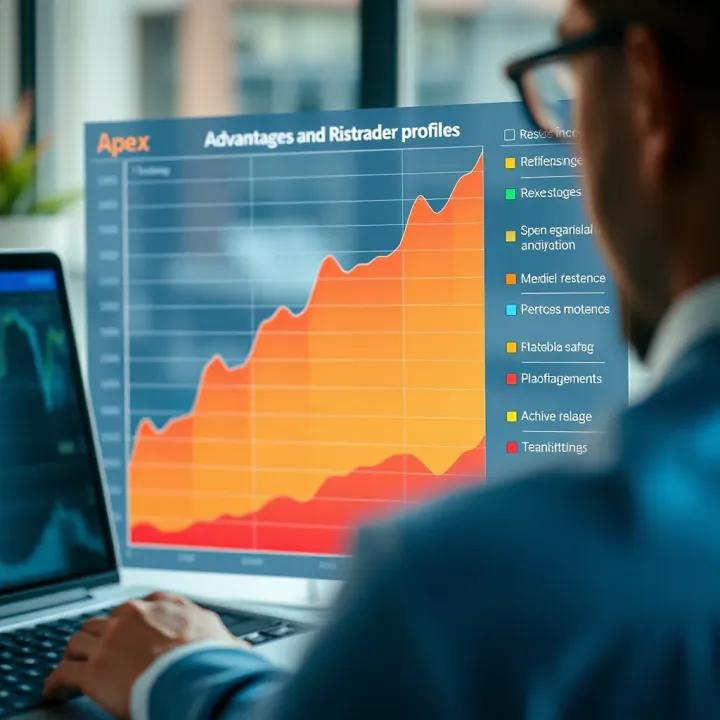 Graph illustrating advantages and risks associated with Apex proprietary trading and trader profiles