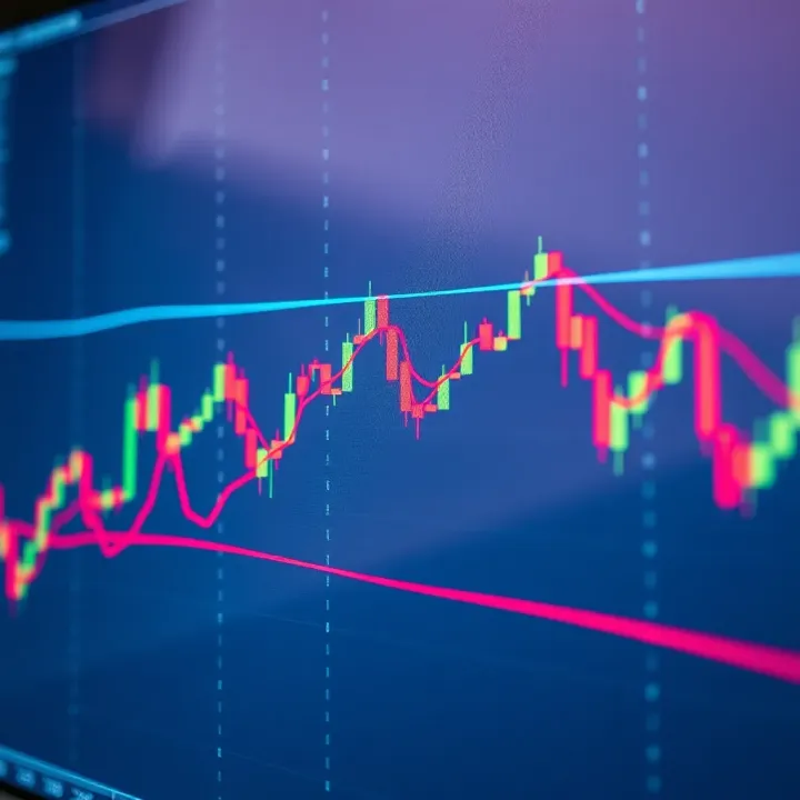 Chart displaying various moving average lines overlaid on stock price data for day trading analysis