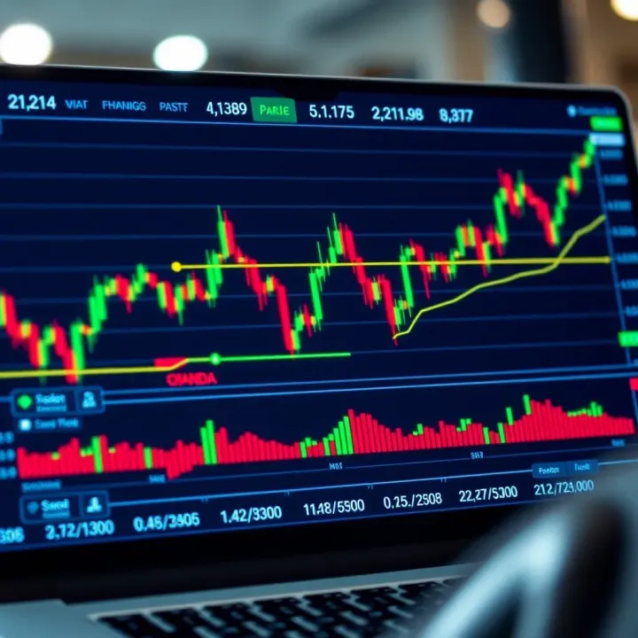 Interface of Oanda trading platform showing financial charts and market data