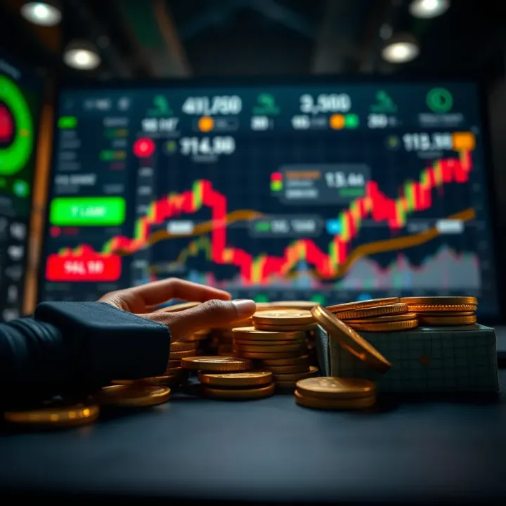 Visual representation of financial risks and strategies related to digital trading platforms