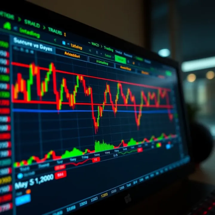 Trading screen displaying MACD indicator with customized parameters optimized for quick market entry and exit