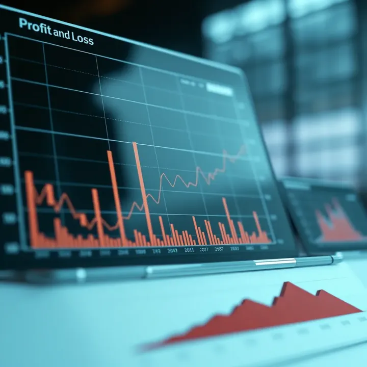 Chart illustrating profit and loss variations over time in a financial setting