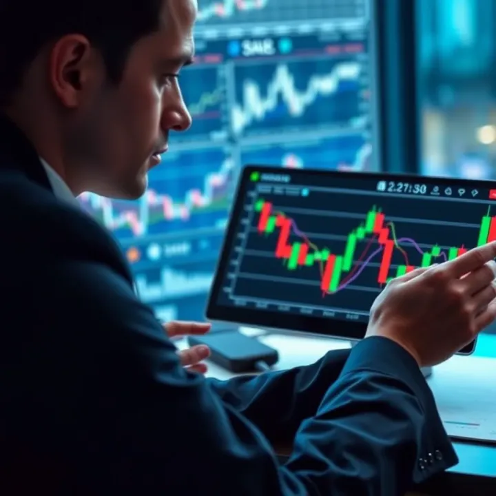 Enhancing Investment Decisions through Emotional Control and Discipline with PNL Graphical representation of an investor confidently analyzing financial charts with calmness and discipline influenced by PNL methods