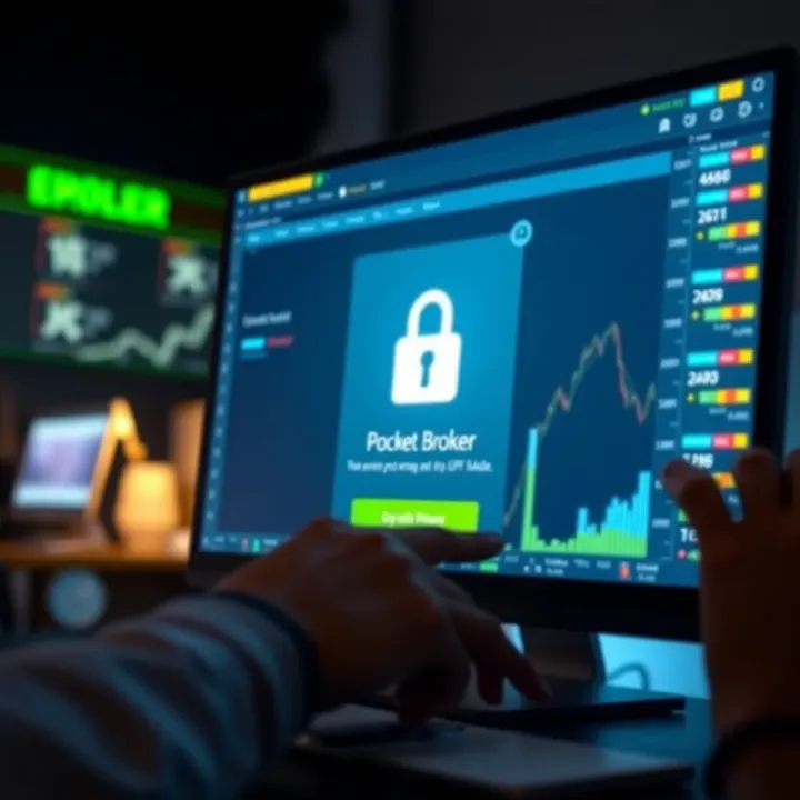 Secure login screen emphasizing data protection and user authentication on Pocket Broker