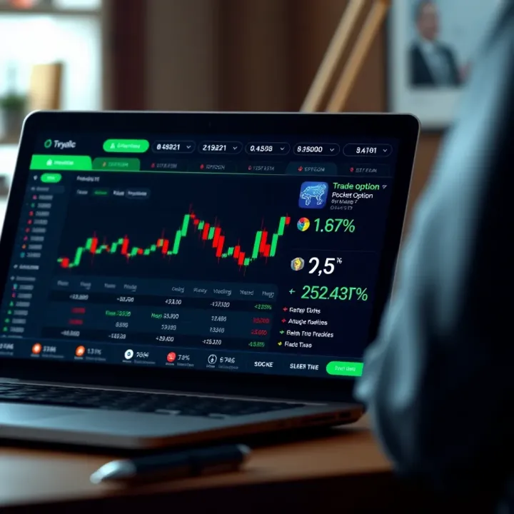 Graphical representation of trading tools and features available in Pocket Option demo for risk-free practice