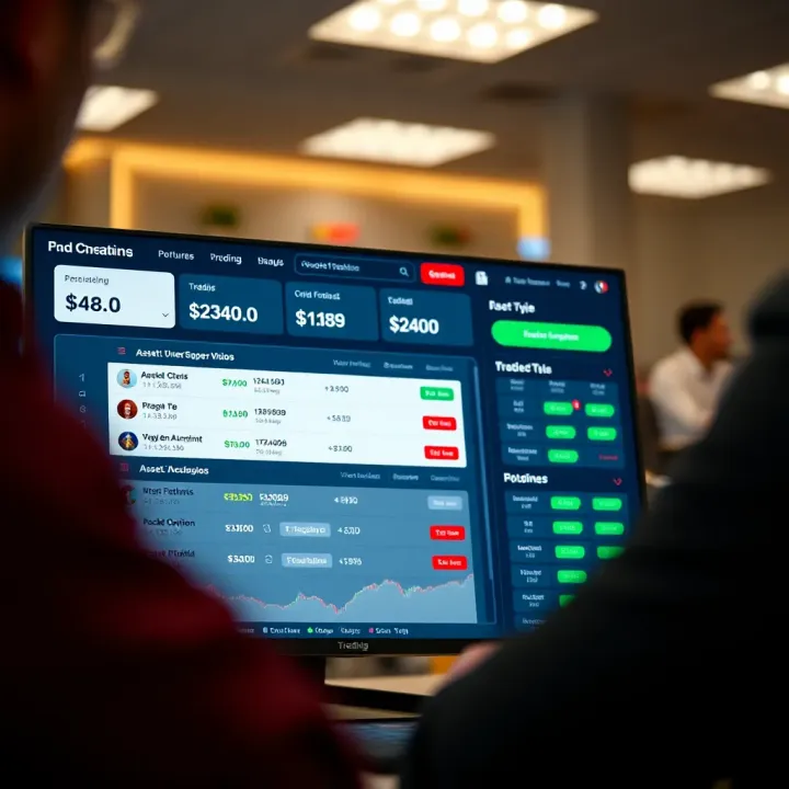 User interface of Pocket Option showing trading options and asset selection