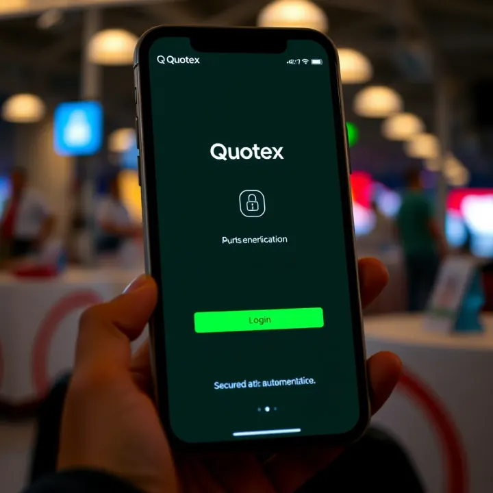 Secure login screen for Quotex app on mobile device