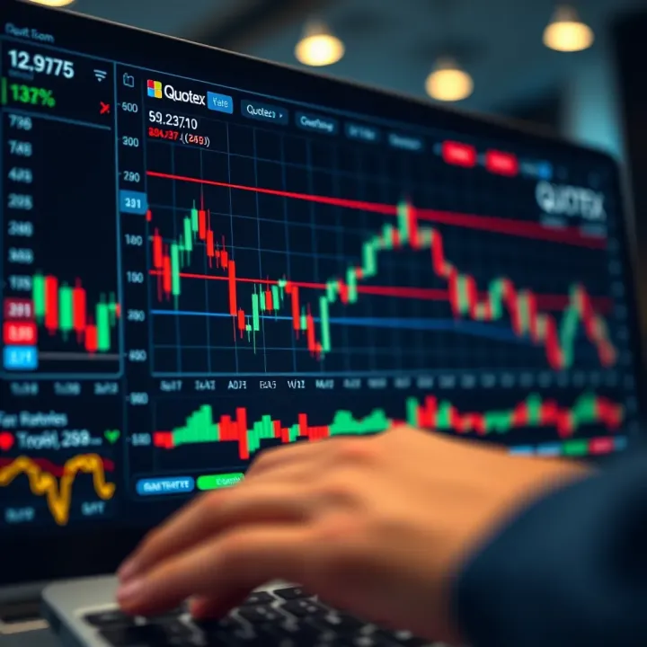 User interface showcasing interactive trading charts on Quotex platform