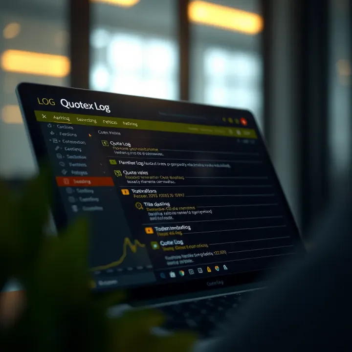 User interface highlighting options to access and analyze Quotex Log for troubleshooting