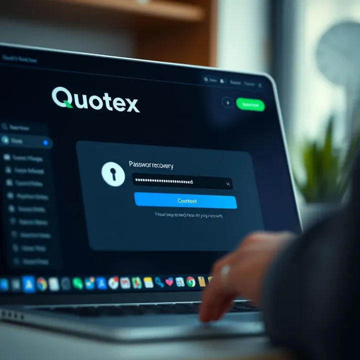 Secure password recovery interface on Quotex platform