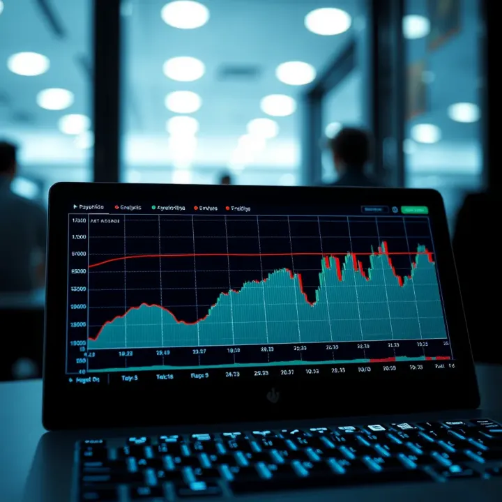 Graph showing the suspension of payments on a financial trading platform