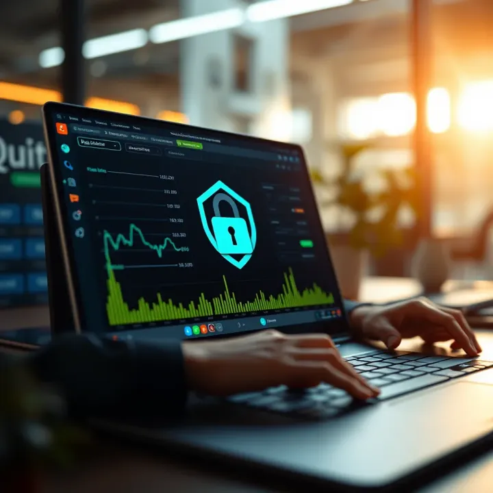 Security, Regulation, and Support in Quotex Trading Platform Secure digital interface depicting customer support and regulatory compliance on Quotex