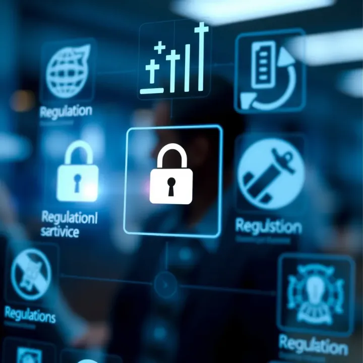 Security and Regulatory Compliance of Quotex.io Platform Security and regulation icons representing safety measures in the Quotex.io trading environment