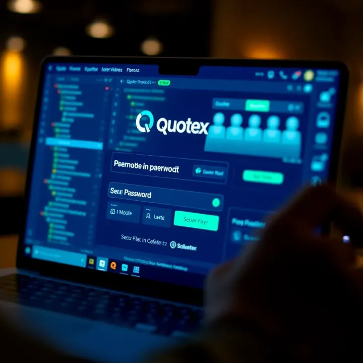 Secure login interface of Quotex platform with username and password fields