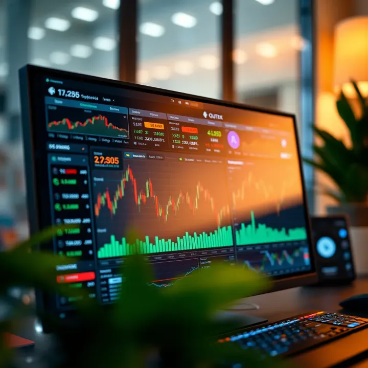 Dashboard interface displaying multiple types of trading analysis tools and signal alerts