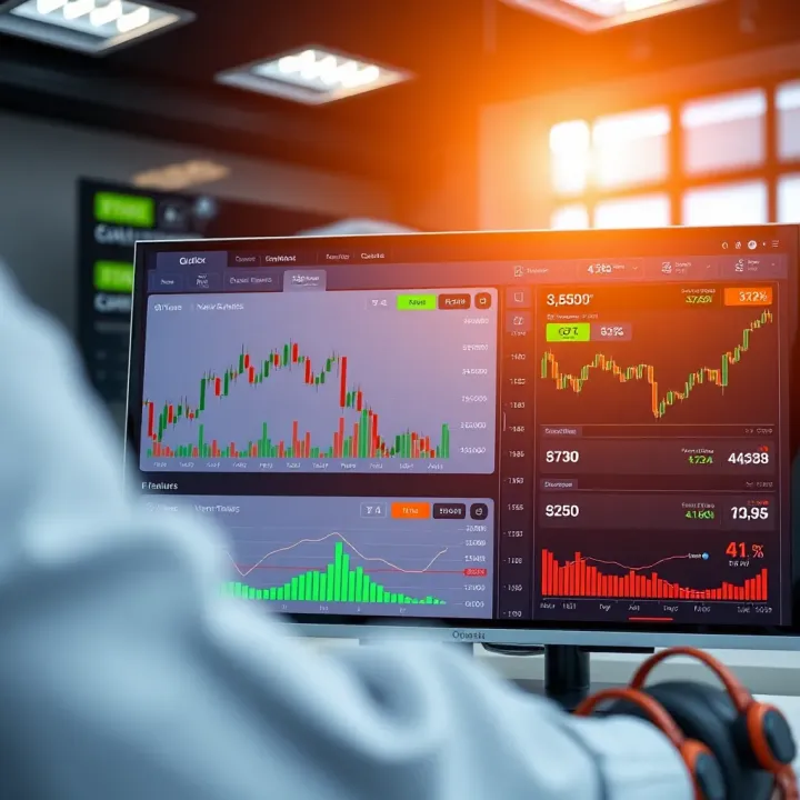 Dashboard interface showing trading options and real-time charts on Quotex platform