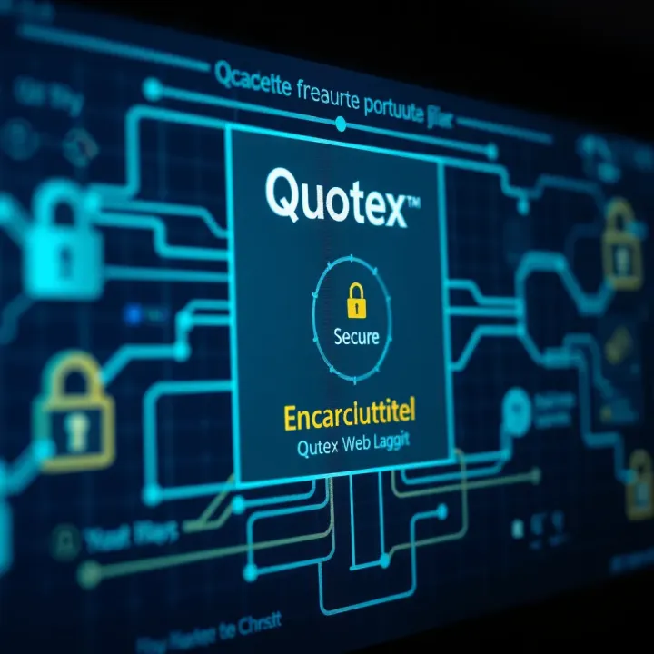 Secure login page with encryption icons showcasing safety features of Quotex web access
