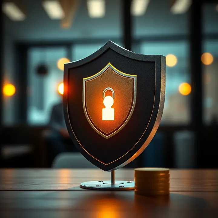 Conceptual illustration of secure investment with diversified portfolio and protective shield