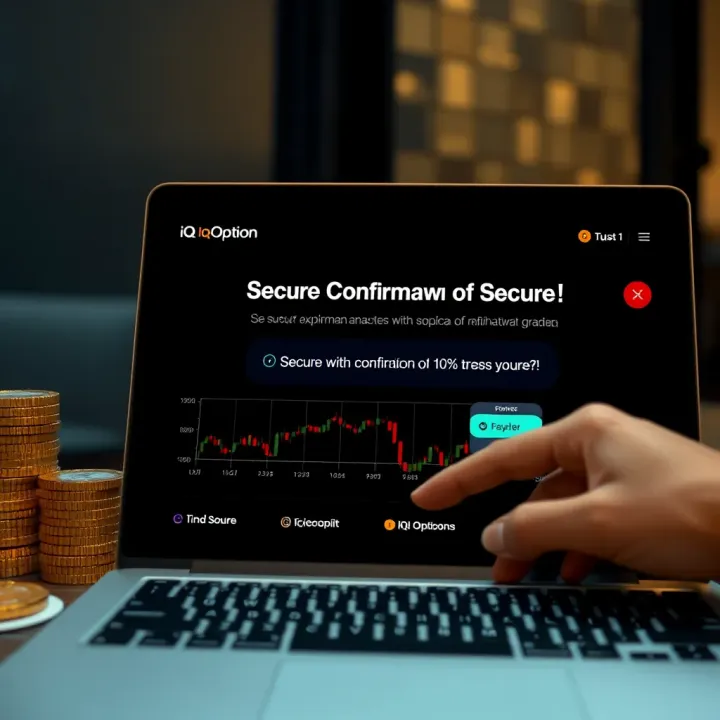 Illustration of secure online transaction for withdrawal confirmation