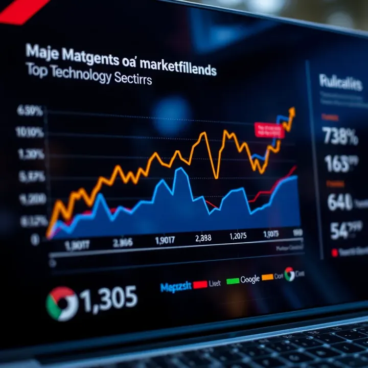 Graph illustrating market share and strategies of top technology firms in various segments