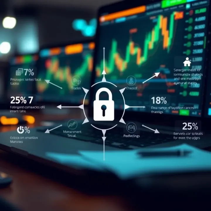 Graphical representation of trading strategies and security features on Quotex platform